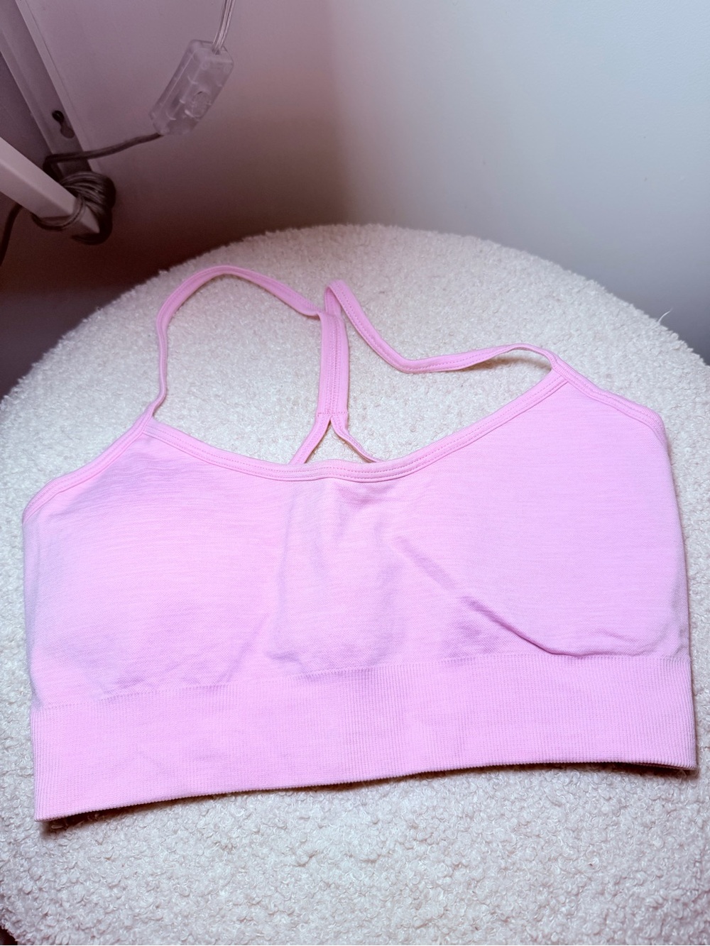 Lightweight Pink Seamless Racerback Sports Bra
